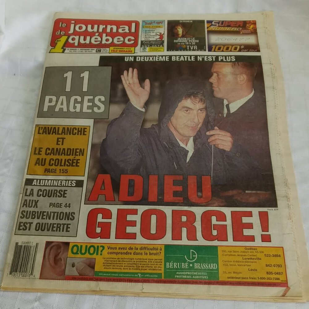 “Farewell, George!” Le Journal de Québec, December 1, 2001, in French